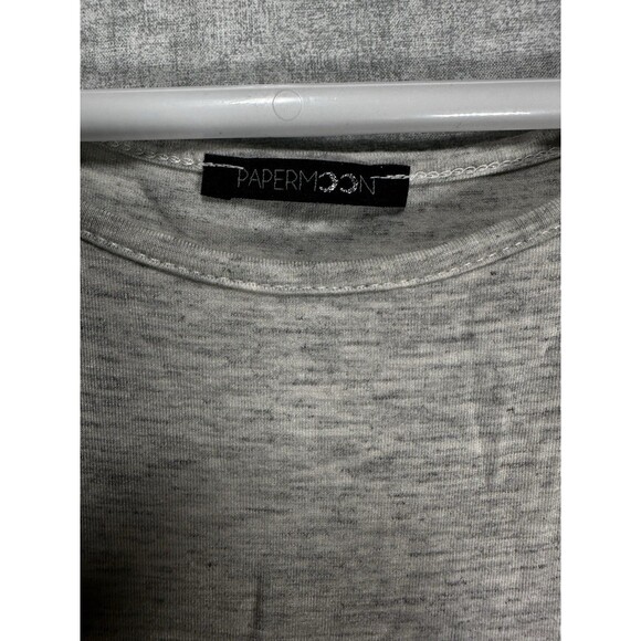 Paper Moon Women's Cold Shoulder Heather Gray Shirt Top Sz M/L See Measurements - Picture 2 of 5